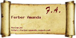 Ferber Amanda névjegykártya